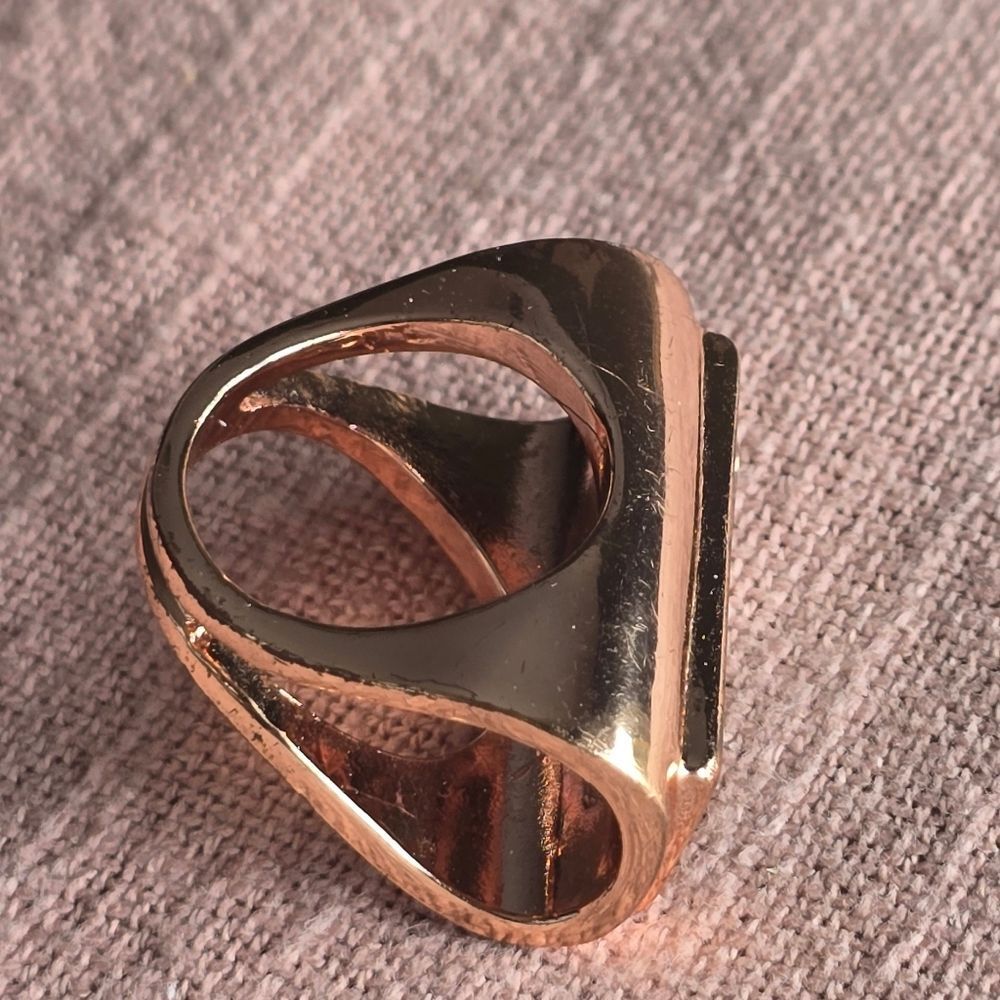 Gold Statement Ring With Clear Gemstone - image 4